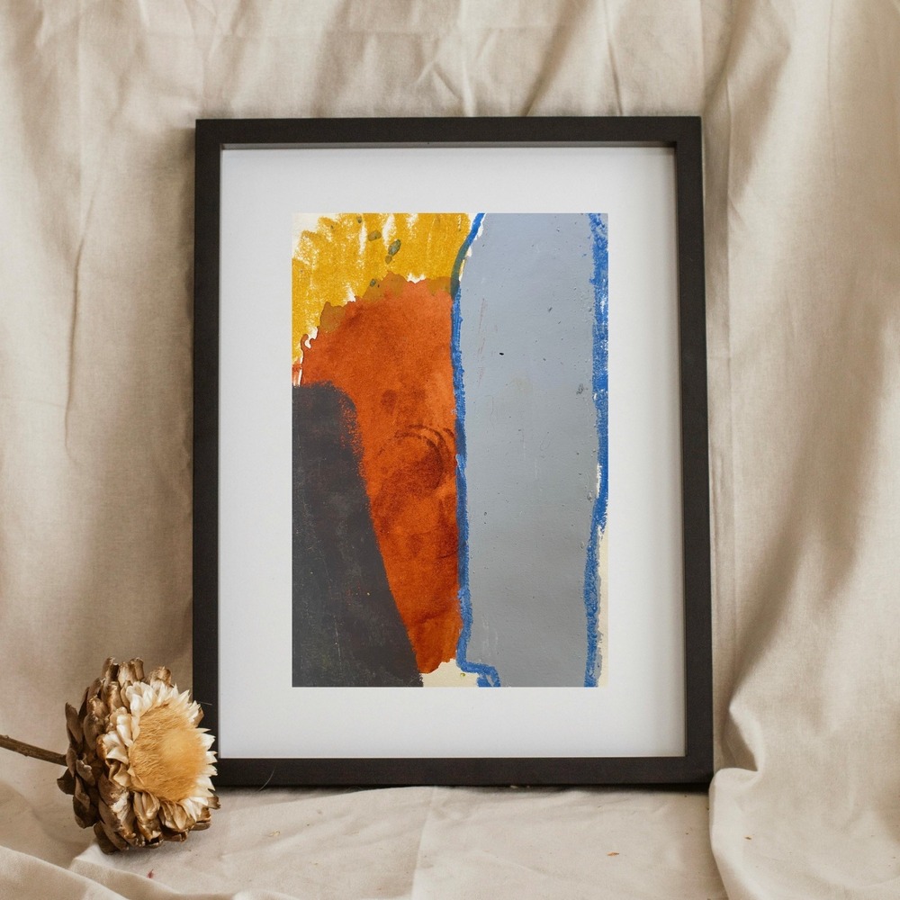 OMAN Original Abstract Expressionist Painting 5.5x8.5 Mixed Media Modern Art